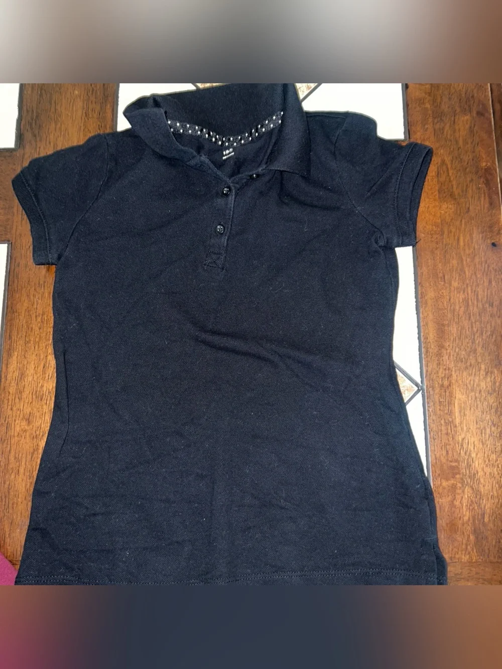 Old Navy Black Short Sleeve Polo - Girls